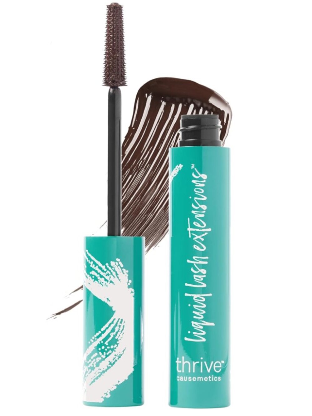 Thrive Cosmetics Liquid Lash Extensions Mascara, Crystal (Brown Black), 0.38 oz/